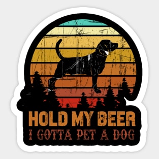 Holding My Beer I Gotta Pet This Beagle Sticker